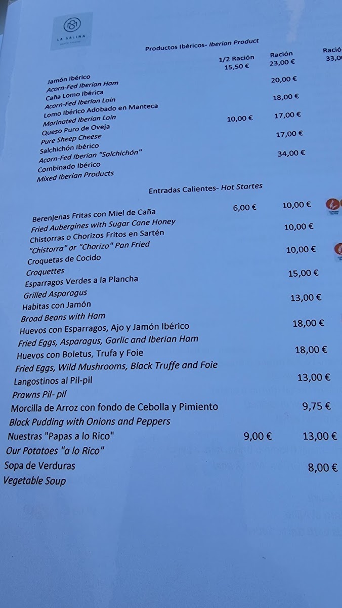 Menu Meson La Salina-1